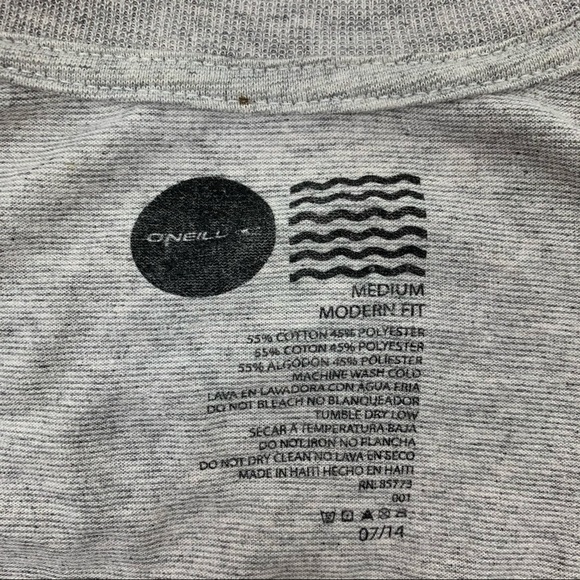 O’Neill Men’s Short Sleeve Logo Tee Gray Size M - Picture 5 of 6